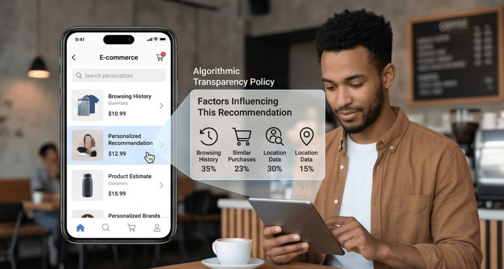 "A comparison of a mobile phone app's privacy settings before and after policy changes, showing a confusing screen versus a transparent control panel."