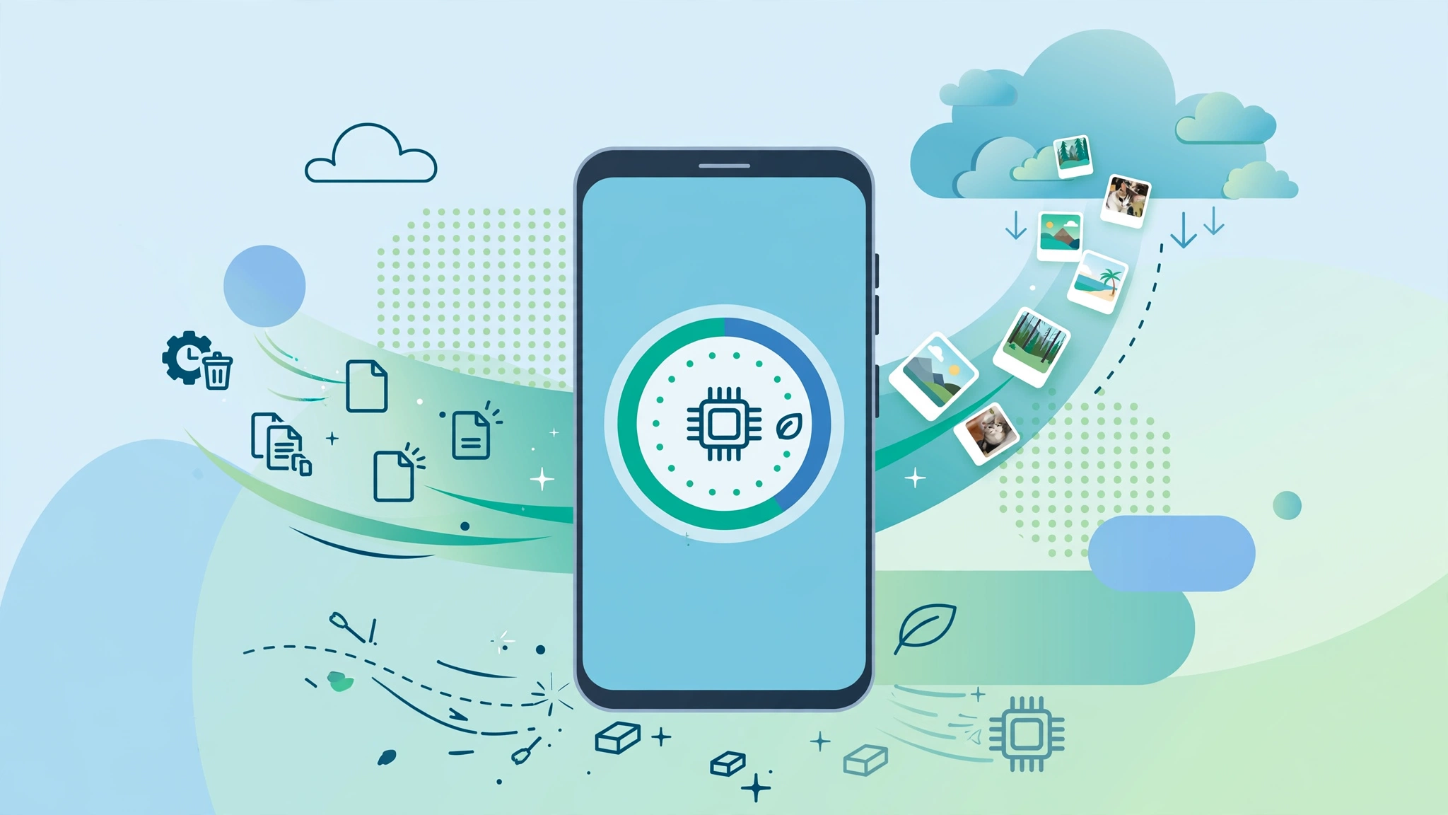 Freeing up storage space on an Android phone while photos stay safe in the cloud